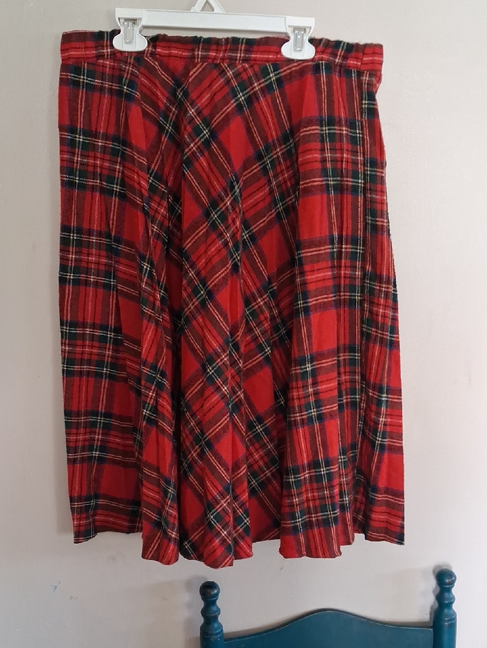 Red Plaid Circle Skirt - Classic Flared Silhouette